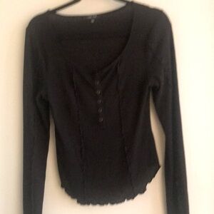 Women's Black Long Sleeve Top